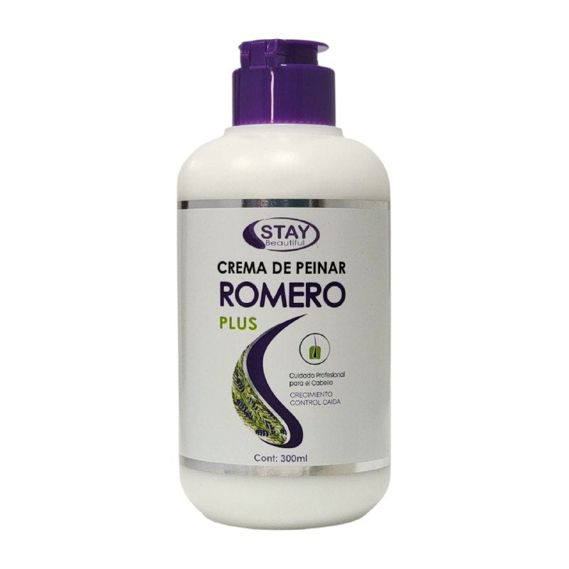 CREMA PARA PEINAR DE ROMERO, AYUDA CON EL CRECIMIENTO, CONTROL DE CAIDA, ACCION DESENREDANTE, FACILITA EL PEINADO, DA BRILLO Y RESTAURA LA FIBRA CAPILAR STAY BEAUTIFUL 300ML
