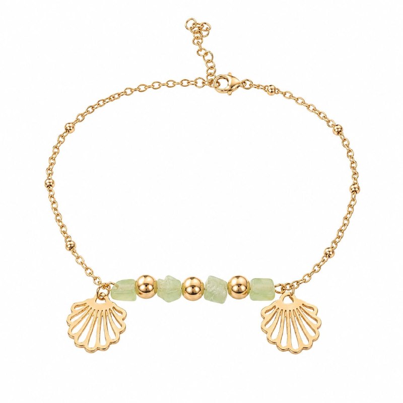 PULSERA DE ENCHAPE PARA DAMA CON DISEÑO DE CONCHA DE MAR 26CM