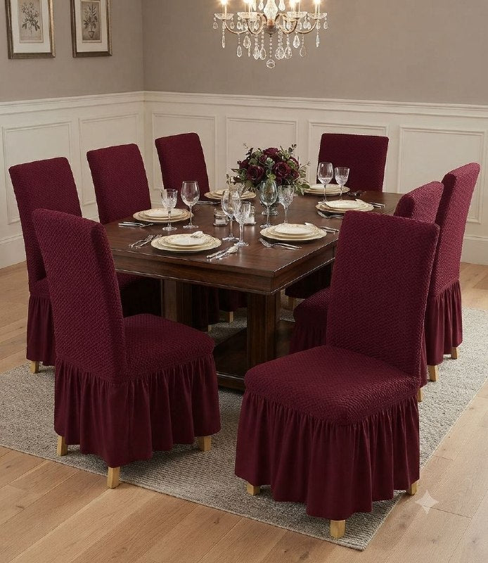 COBERTOR PROTECTOR ELASTICA PARA SILLA ANTIDESLIZANTE ELEGANTE CON FALDA SCARLETT CLASSICS 40X50CM