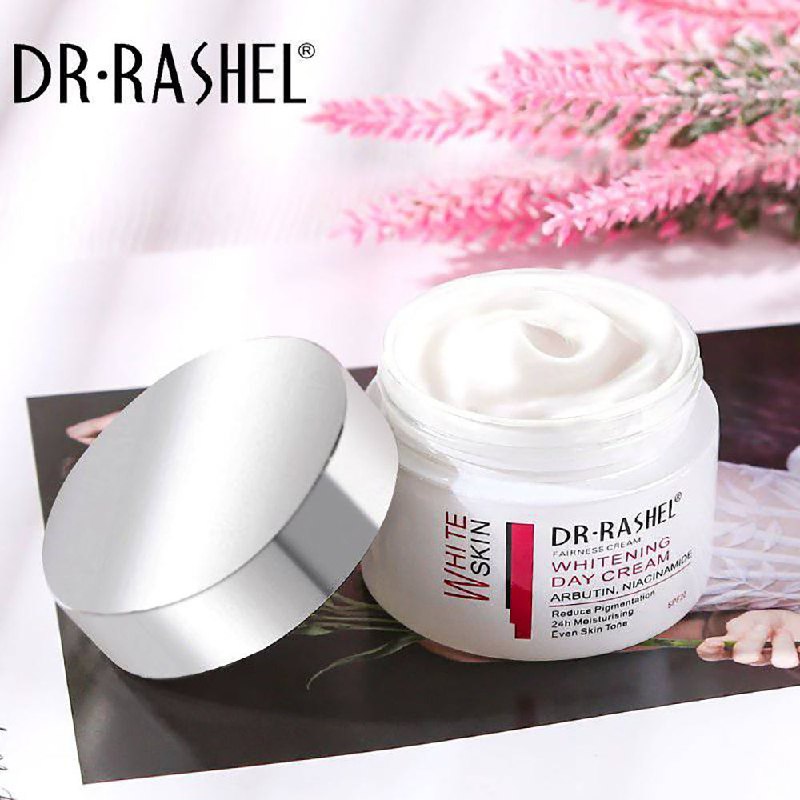 CREMA FACIAL DE DIA BLANQUEADORA E HIDRATANTE CON ARBUTINA Y NIACINAMIDA DR RASHEL 50G