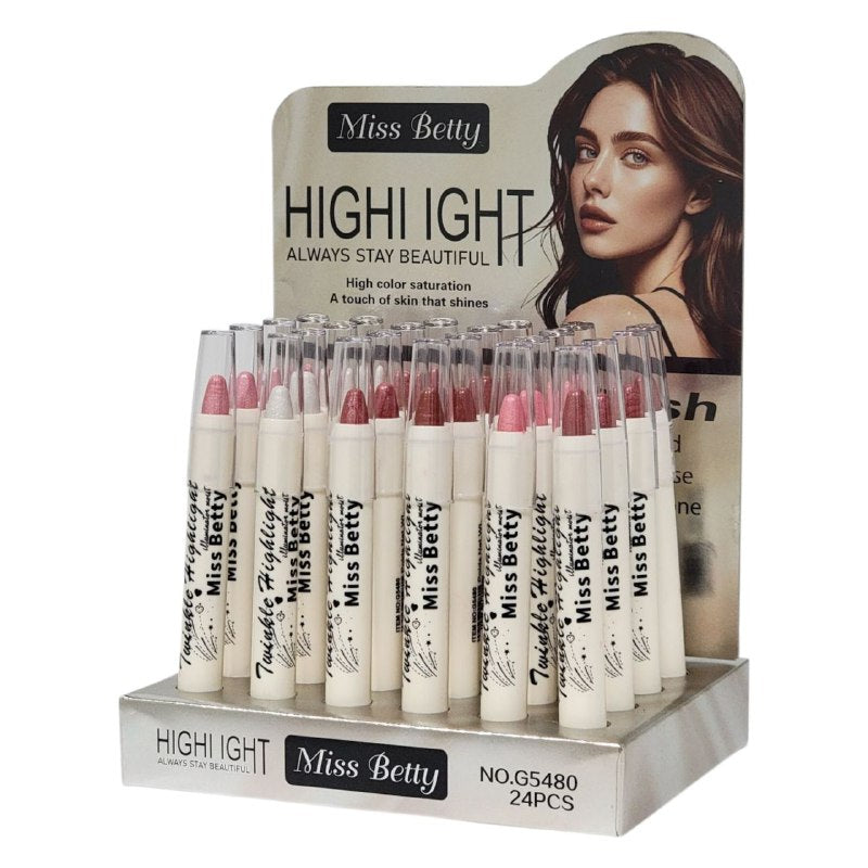 ILUMINADOR DE MAQUILLAJE EN LAPIZ DUPE NYX  QUE REALZA TU BELLEZA CON ALTA SATURACION DE COLOR Y TOQUE DE LUZ NATURAL Y BRILLANTE EN CUALQUIER MOMENTO MISS BETTY 2G (DUPE NYX)
