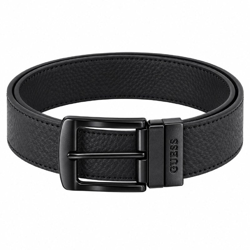 FAJA ORIGINAL GUESS REVERSIBLE PARA CABALLERO COLOR NEGRO Y CAFÉ  TALLA S 30-32