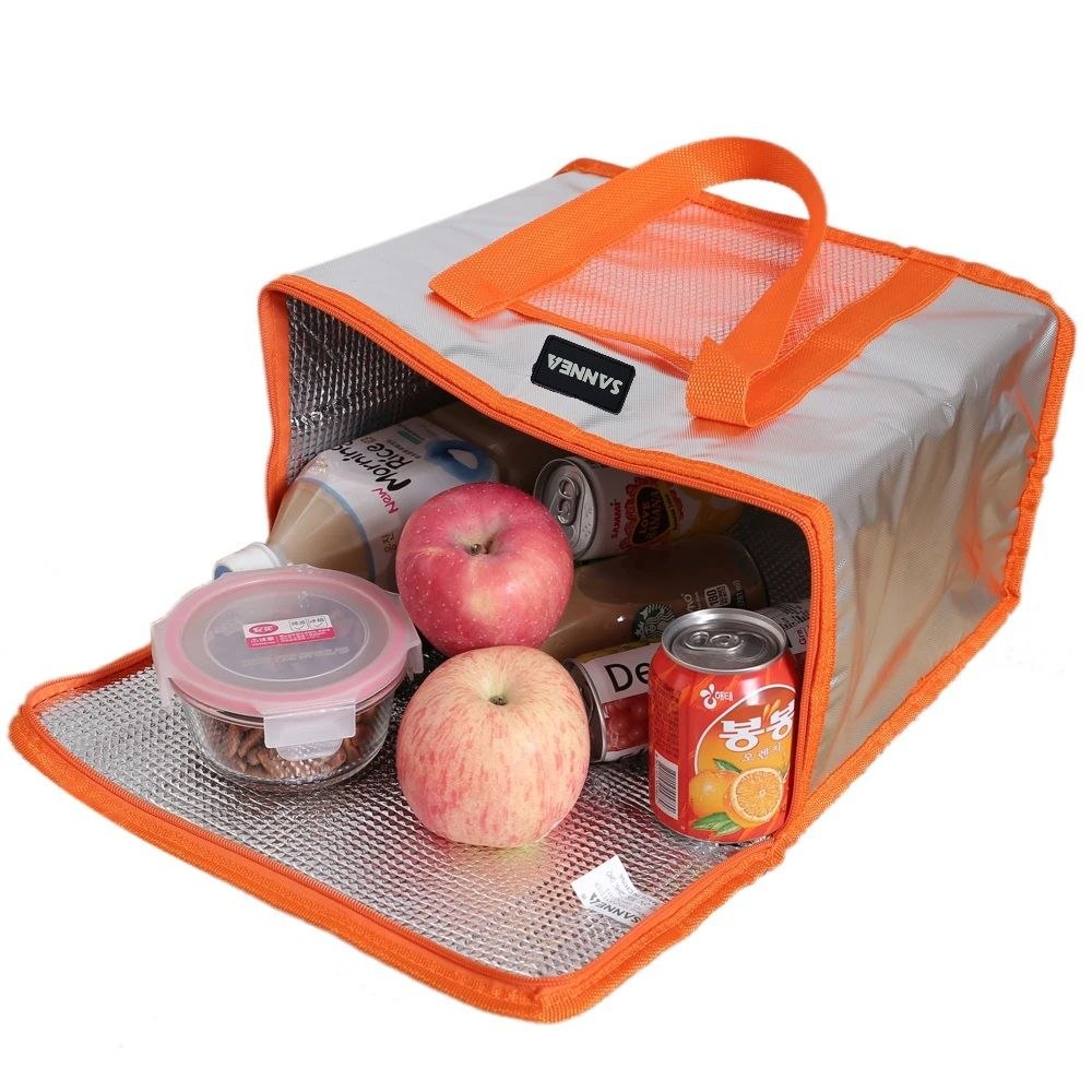 LONCHERA TERMICA PLEGABLE CON ASAS PARA UN TRANSPORTE CÓMODO 36X22X33CM