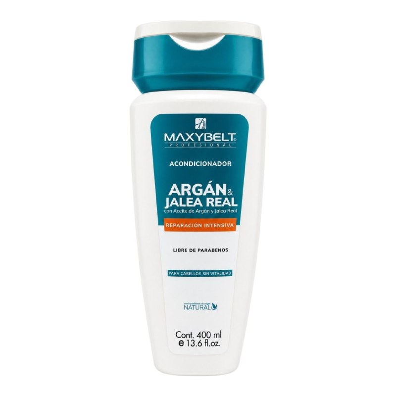ACONDICIONADOR REPARADOR Y NUTRITIVO CON ACEITE DE ARGAN Y JALEA REAL MAXYBELT 400ML