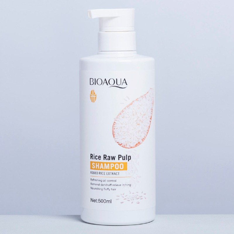 SHAMPOO ANTICASPA CON PULPA CRUDA DE ARROZ BIOAQUA 500ML