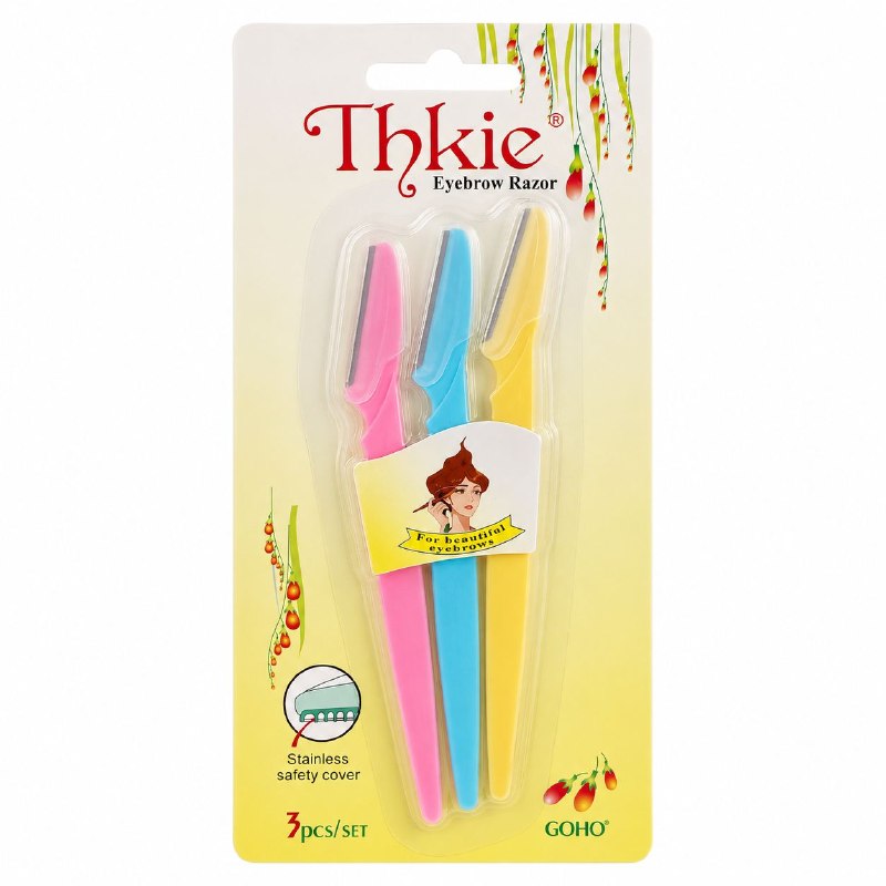 SET DE NAVAJAS PERFILADORAS DE CEJAS DE ACERO INOXIDABLE THKIE 3PCS