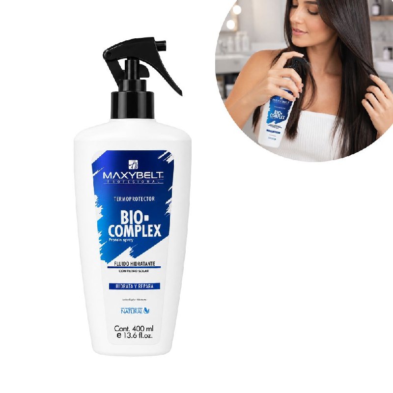 TRATAMIENTO CAPILAR EN SPRAY HIDRATANTE, REPARADOR Y PROTECTOR TERMICO MAXYBELT 400ML
