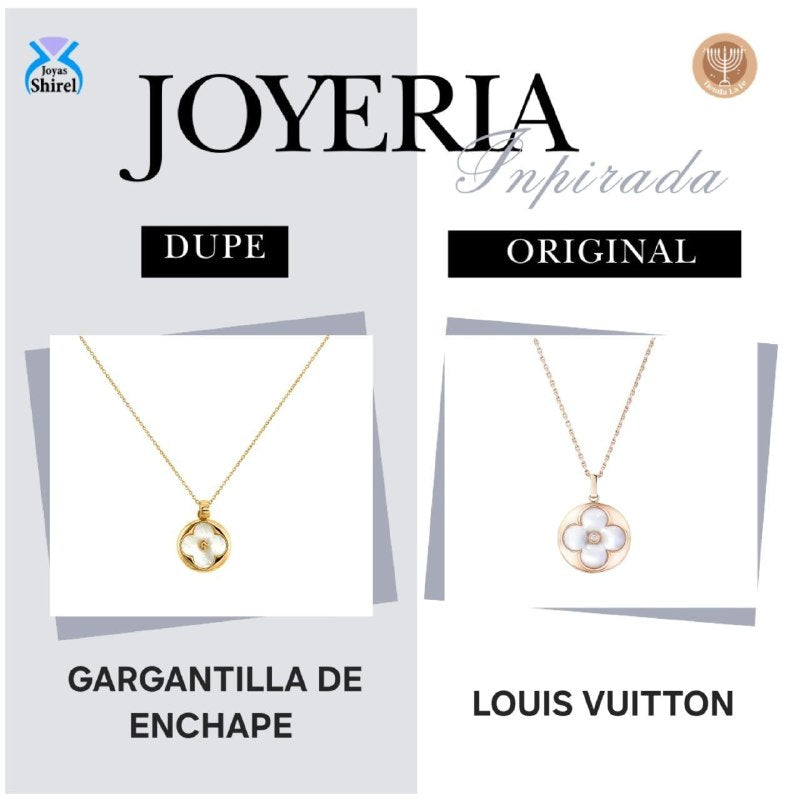 GARGANTILLA DE ENCHAPE PARA DAMA CON DISEÑO DE FLOR 2CM (DUPE DE LOUIS VUITTON)