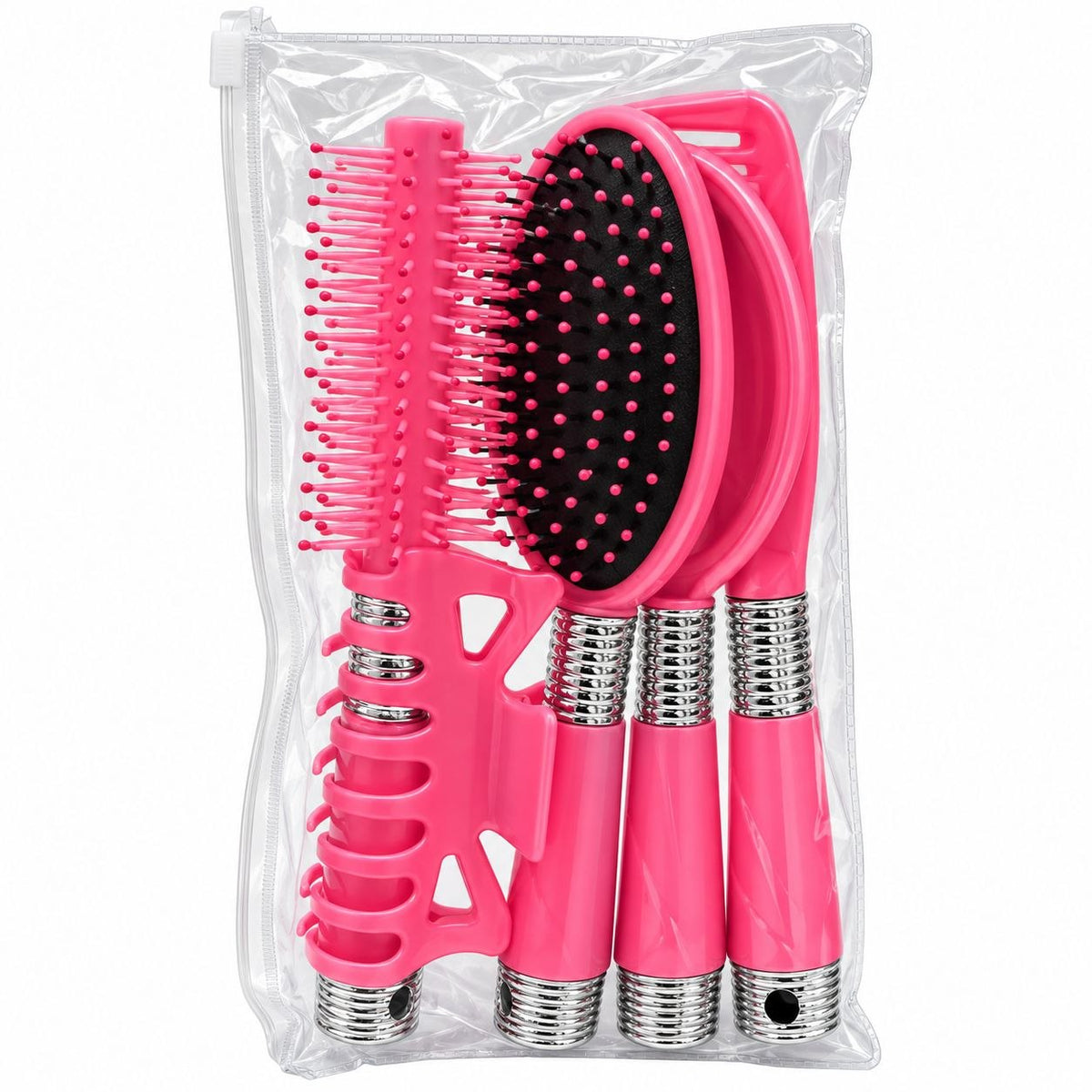 SET DE CEPILLOS ESPEJO Y ACCESORIOS PARA CABELLO 5 PIEZAS