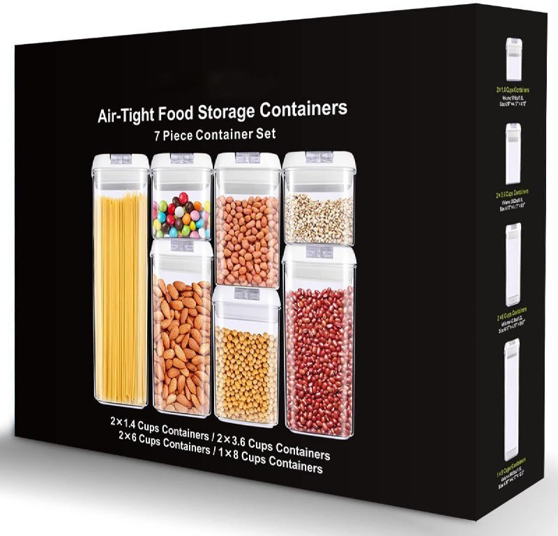 SET DE RECIPIENTES ALMACENADORERS HERMETICOS PARA ALIMENTOS 7UND