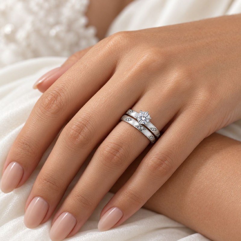 ANILLO DE PLATA 9.25 PARA DAMA EN DUO DE MATRIMONIO 5.8G