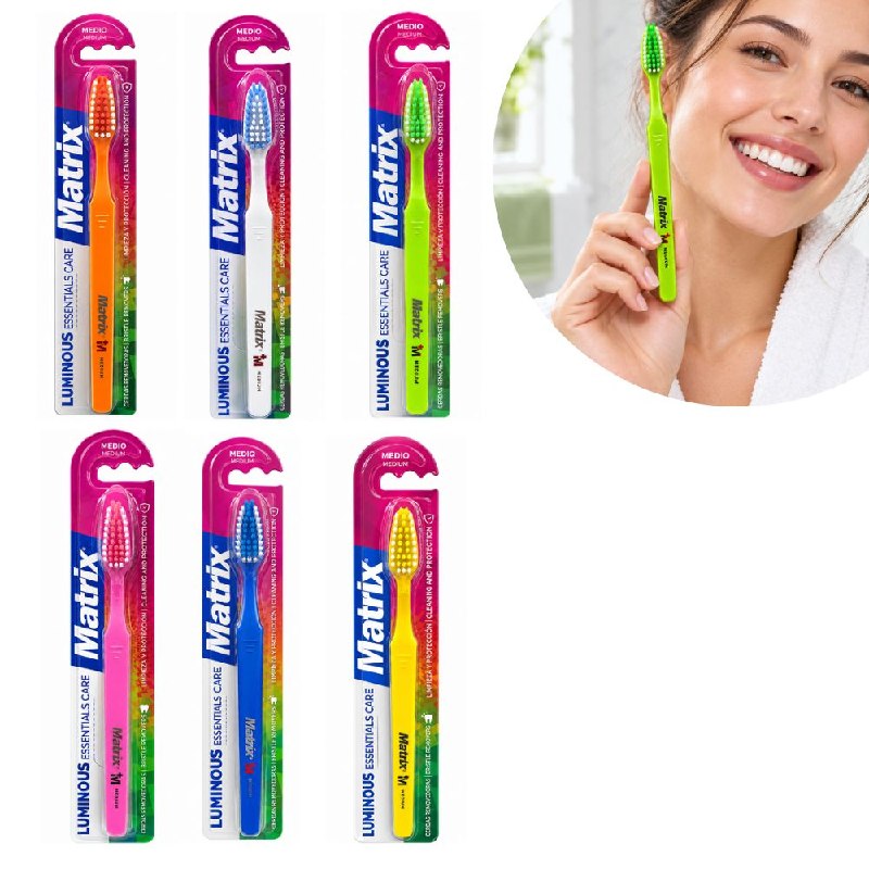 CEPILLO DE DIENTES DE LIMPIEZA PROFUNDA DE CERDAS SINTETICAS DE MEDIANAS MATRIX 19CM