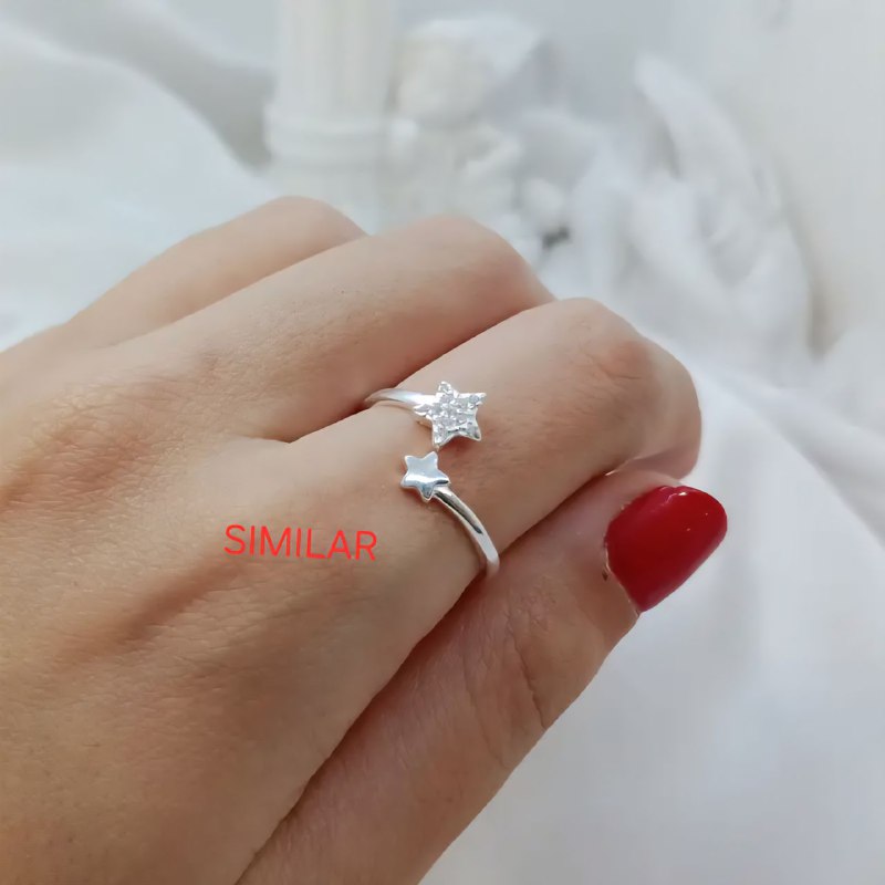PANI1625 ANILLO ESTRELLAS CON CIRCONES, PLATA 925