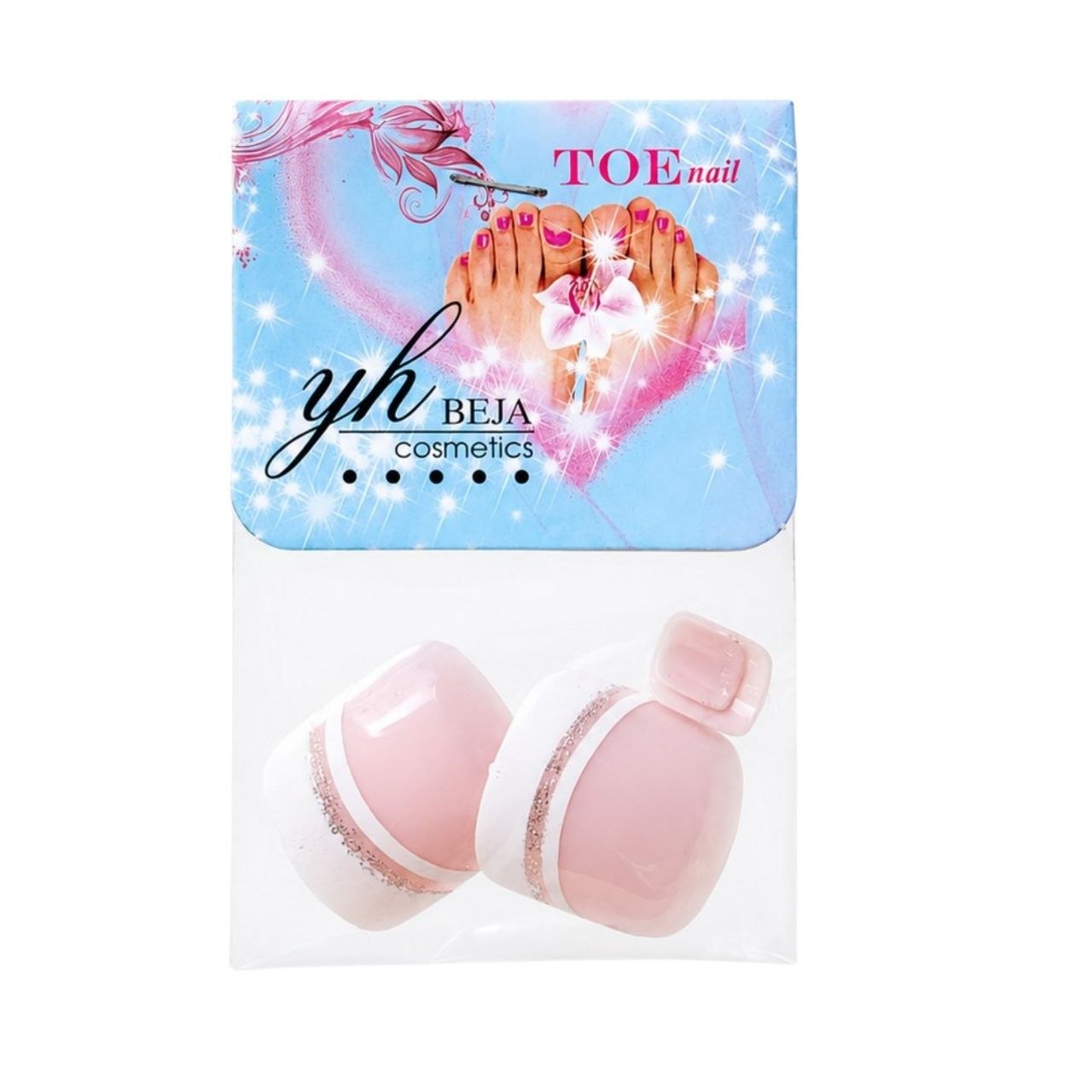 UÑAS POSTIZAS PARA PIES CON DISEÑOS YH BEJA COSMETICS