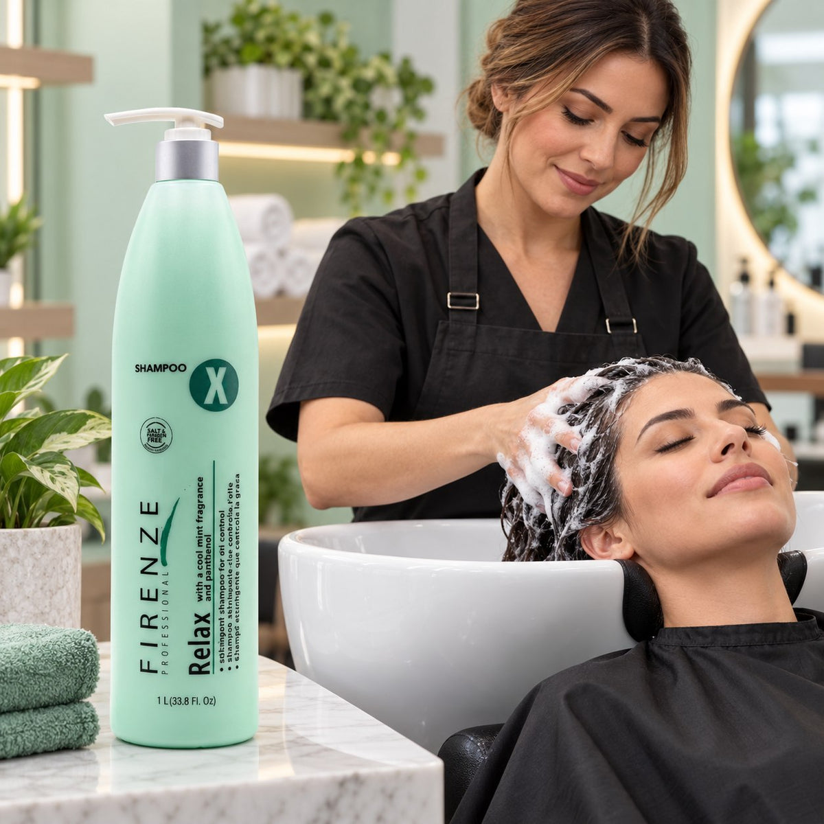 SHAMPOO ASTRINGENTE Y EQUILIBRANTE DEL CUERO CABELLUDO QUE CONTROLA LA GRASA DEL PELO FIRENZE 1L