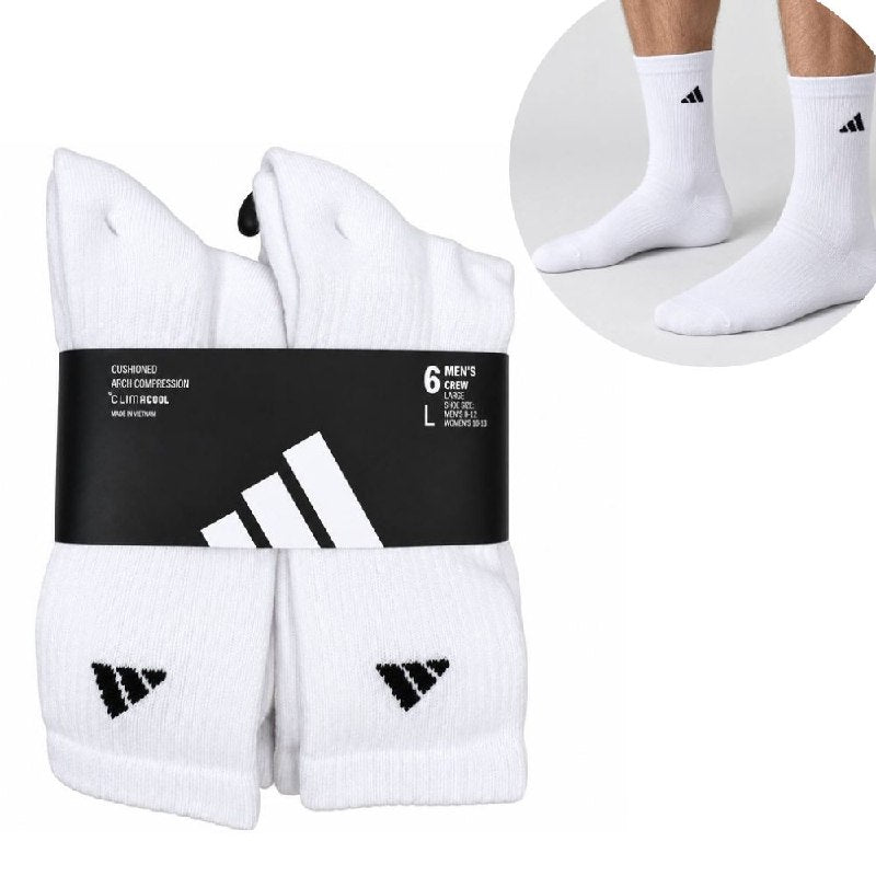 CALCETA MEDIA PANTORRILLA ADIDAS ORIGINAL 6 PARES TALLA HOMBRE 8-12  TALLA MUJER 10-13