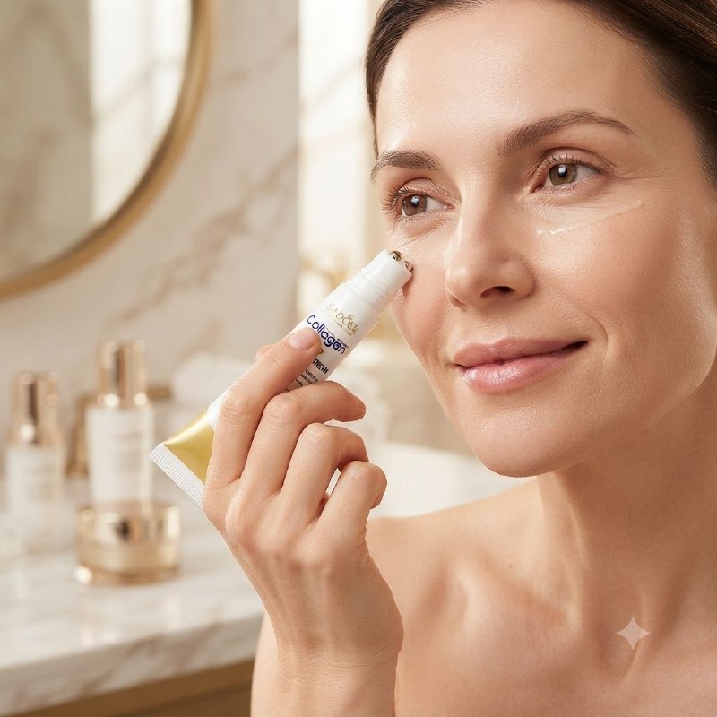 CREMA REJUVENECEDORA PARA CONTORNO DE OJOS CON APLICADOR MECÁNICO DE TRIPLE ESFERA SADOER COLLAGEN EYE CREAM ROLL-ON 20 G
