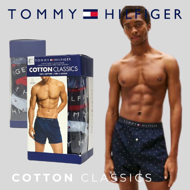 ROPA INTERIOR PARA CABALLERO TOMMY HILFIGER COTTON CLASSICS 4 UNIDADES TALLA XTRA LARGE 40-42 (XL)