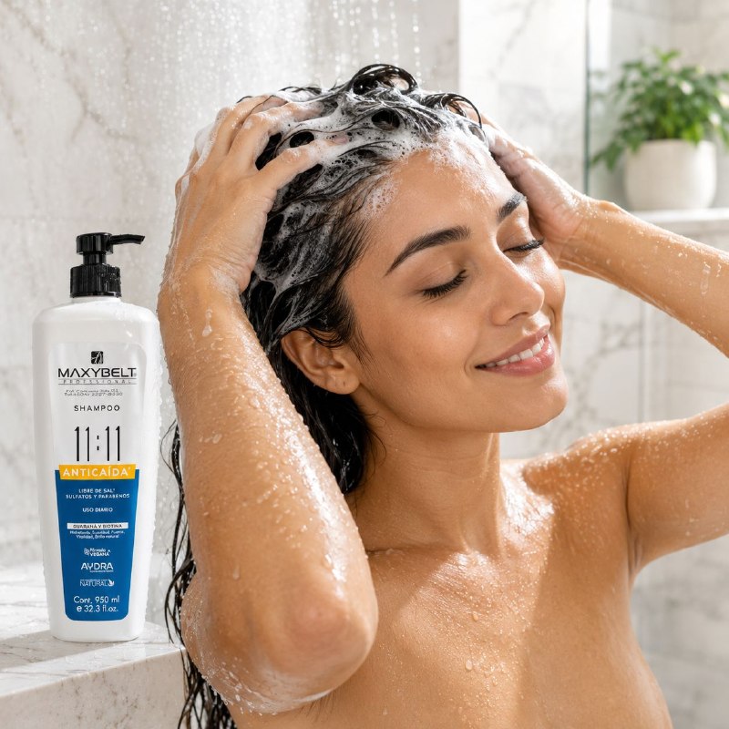 SHAMPOO HIDRATANTE DE GUARANA Y BIOTINA DE EFECTO ANTICAIDA Y FORTALECEDOR MAXYBELT 950ML
