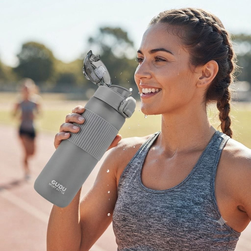 VASO ERGONÓMICO HERMÉTICO PARA LÍQUIDOS FRÍOS Y CALIENTES GUDU BOTE DEPORTIVO PREMIUM 700 ML / 3 COLORES