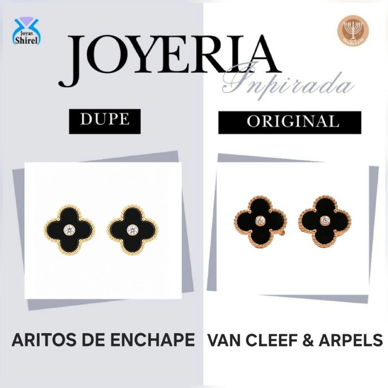ARITOS DE ENCHAPE PARA DAMA CON DISEÑO DE FLOR 1.3CM (DUPE DE VAN CLEEF)