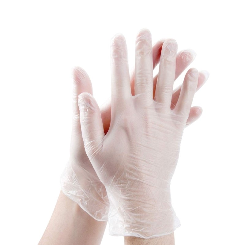 GUANTES DESECHABLES DE VINIL RESISTENTES JON STERI 100UND TALLA L Y XL
