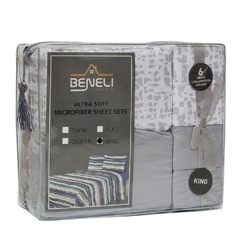 JUEGO DE SABANAS CAMERA DE 6 PIEZAS KING BENELI HOME, 13 ESTILOS