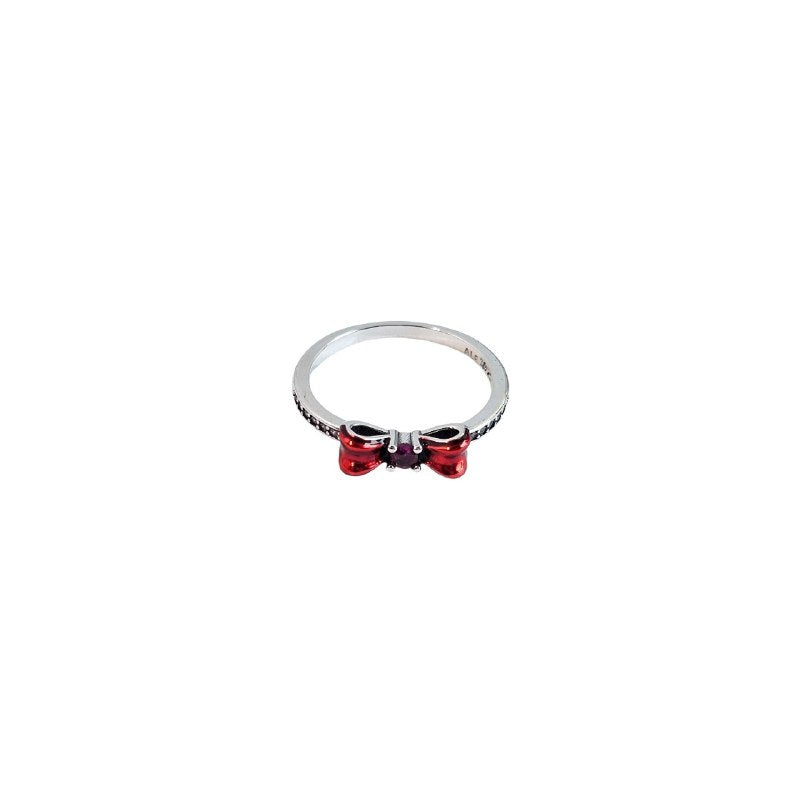 ANILLO PANDORA EN FORMA DE MOÑO DE PLATA 9.25 PESO: 3G