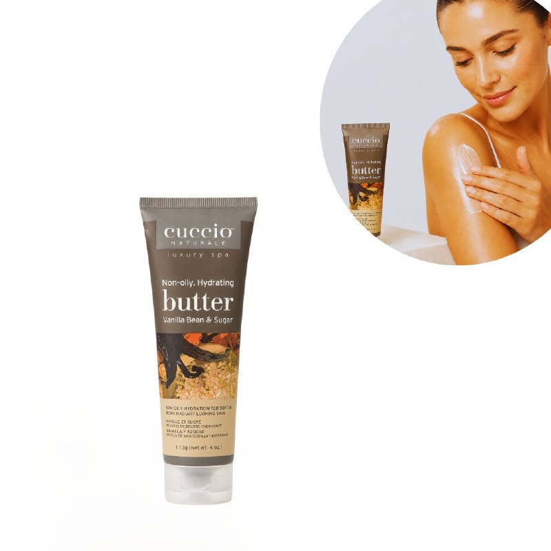CREMA CORPORAL DE MANTEQUILLA ULTRA HIDRATANTE Y REVITALIZANTE CON AROMA A VAINILLA Y AZUCAR CUCCIO 113G