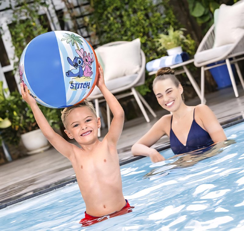 PELOTA DE PLAYA INFLABLE INFANTIL CON DISEÑO DE STITCH BESTWAY 51CM