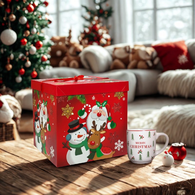 CAJA DE REGALO NAVIDEÑA EXTRA GRANDE 30X30CM