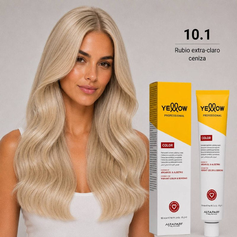 TINTE PERMANENTE PARA EL CABELLO CON ACEITE DE ARGAN Y ALOETRIX TONO 10.1 RUBIO EXTRA CLARO CENIZA ALFAPARF 100ML