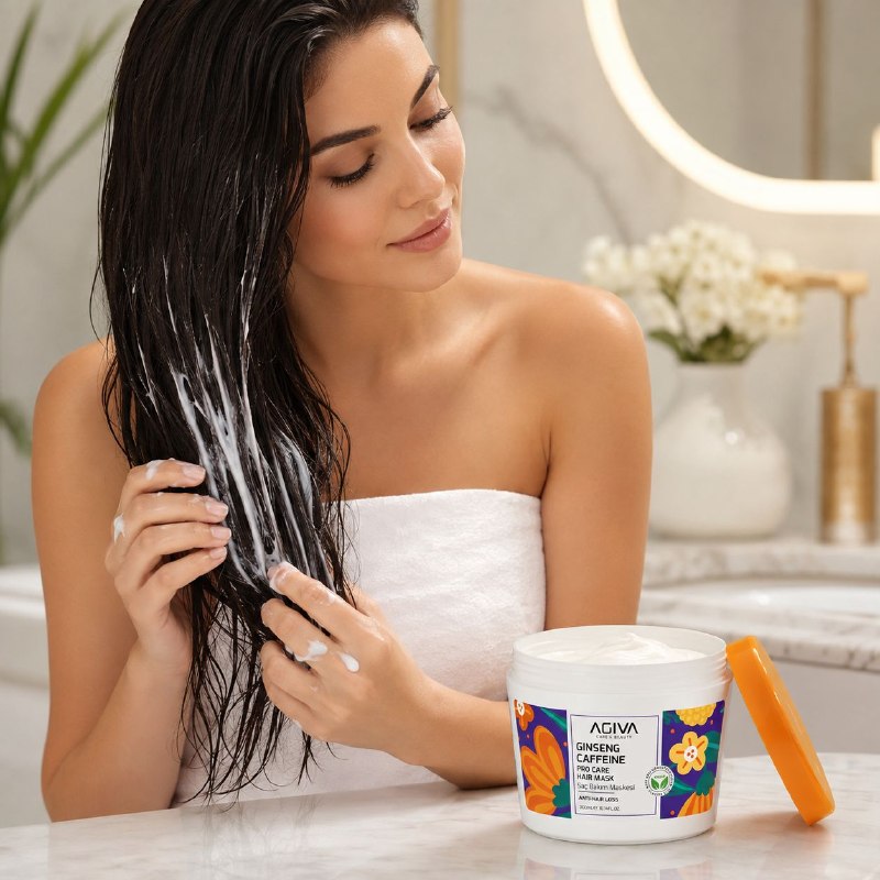 MASCARILLA CAPILAR NUTRITIVA Y FORTALECEDORA DE EXTRACTO DE GINSENG Y CAFEINA  AGIVA 300ML