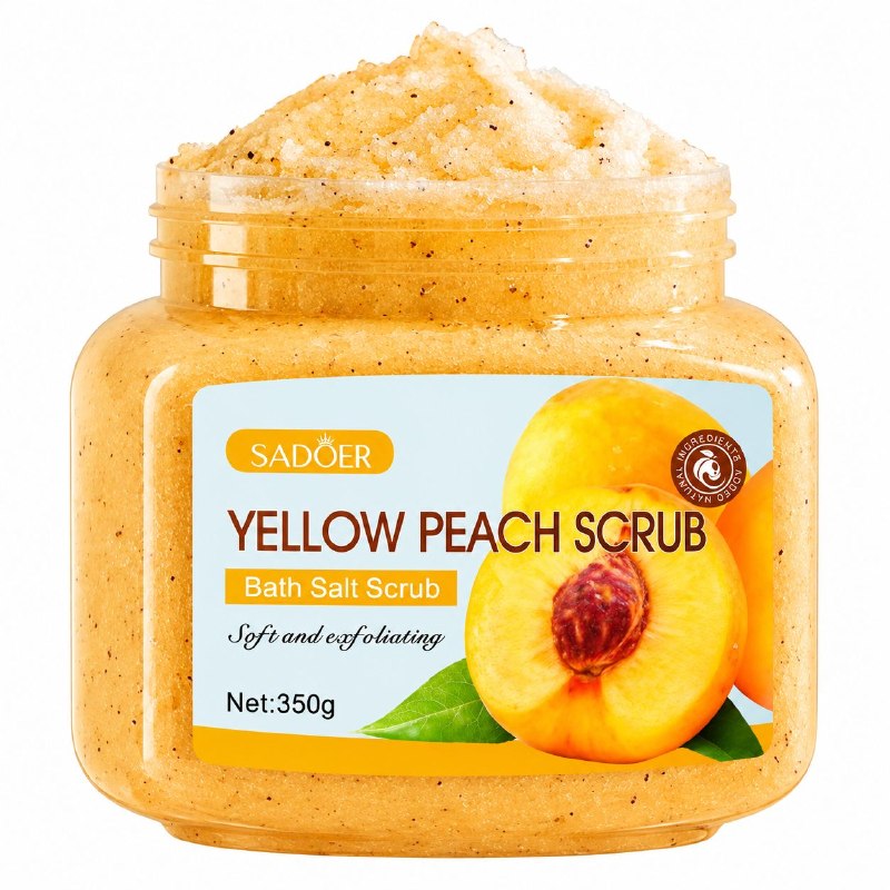 EXFOLIANTE CORPORAL DE SALES MARINAS RENOVADORAS Y SUAVIZANTES CON AROMA A DURAZNO SADOER 350G