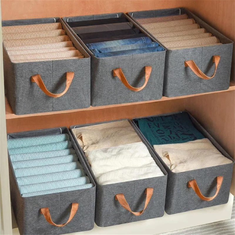 ORGANIZADOR CAJA DE ALMACENAMIENTOPLEGABLE DE TELA DE GRAN CAPACIDAD PARA ROPA,SABANAS, ETC