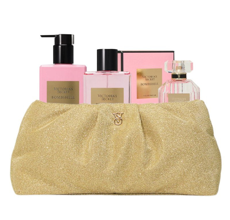 SET VICTORIAS SECRET BOMBSHELL EDP 100ML, BODY LOTION 250ML, SPLASH 250ML, COSMETIQUERA (M)