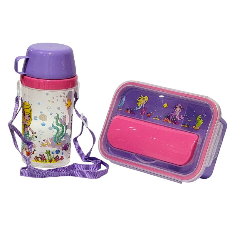 LONCHERA EN KIT CON SEPARADOR, CUBIERTOS Y BOTE, VARIOS ESTILOS