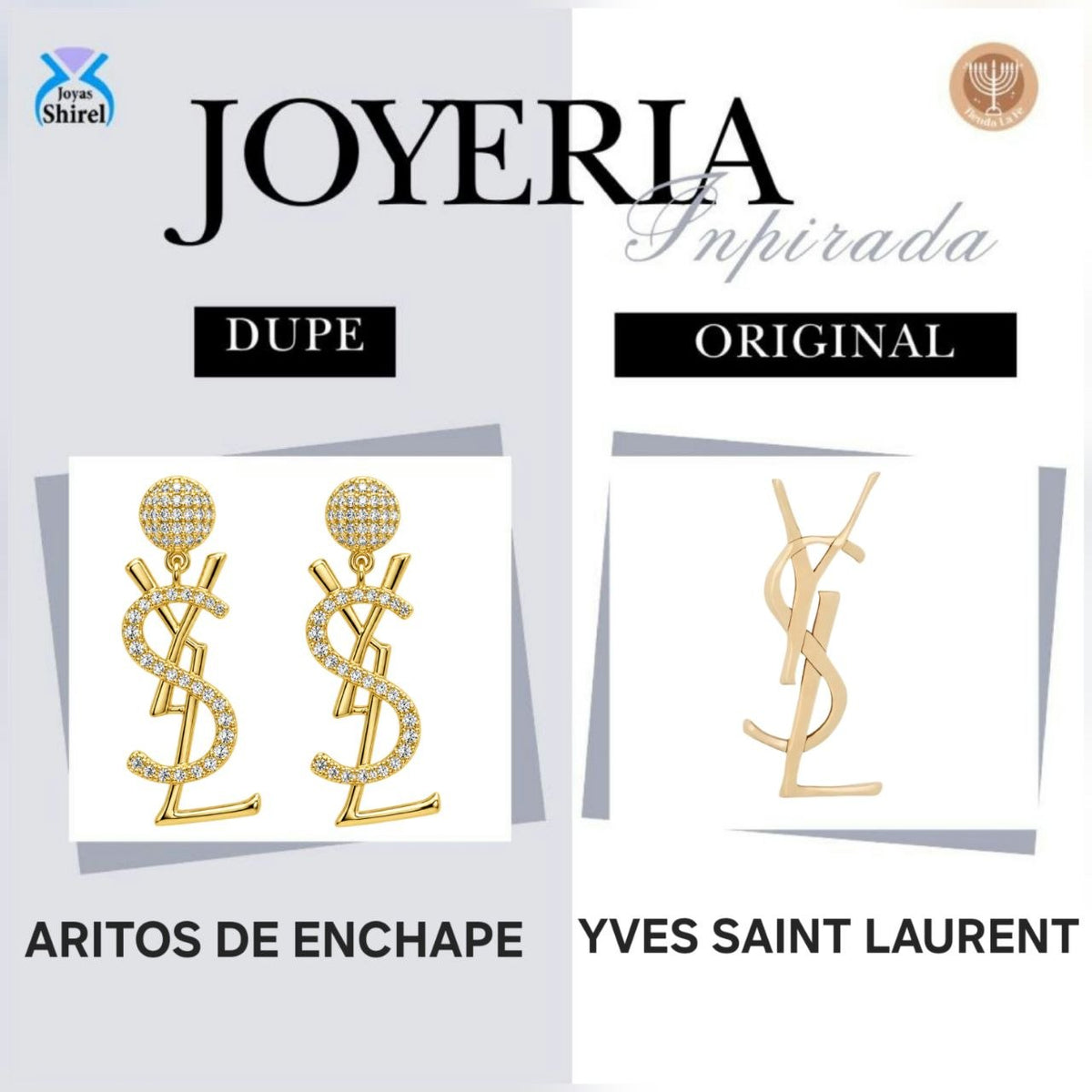 ARITOS DE ENCHAPE CON DISEÑO COLGANTE DE LETRAS Y CIRCONES 3.2CM