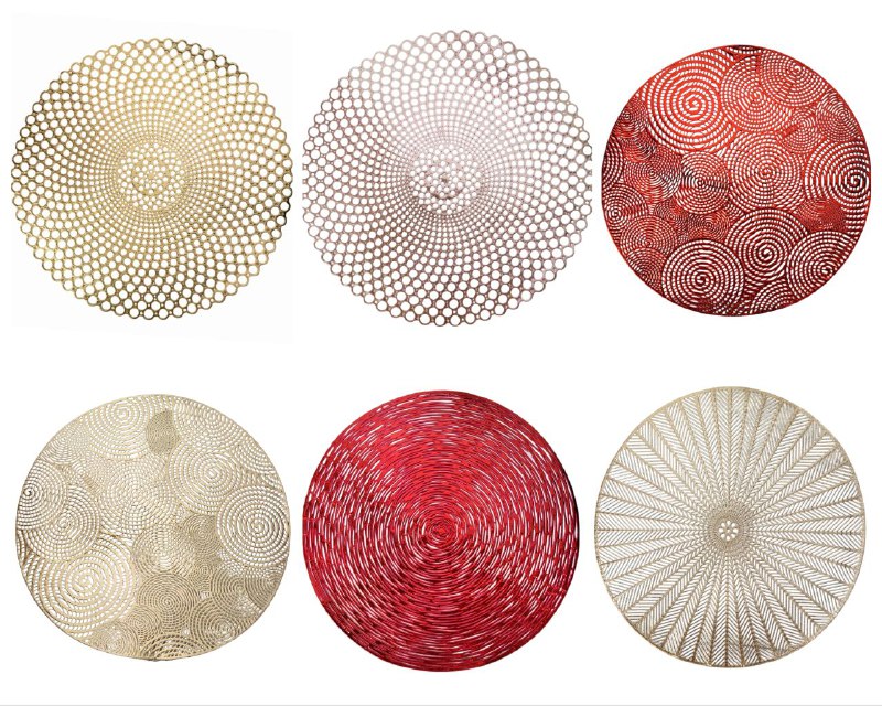 MANTELES INDIVIDUALES REDONDOS NAVIDEÑOS PARA COMEDOR DE COCINA DE PVC 38CM
