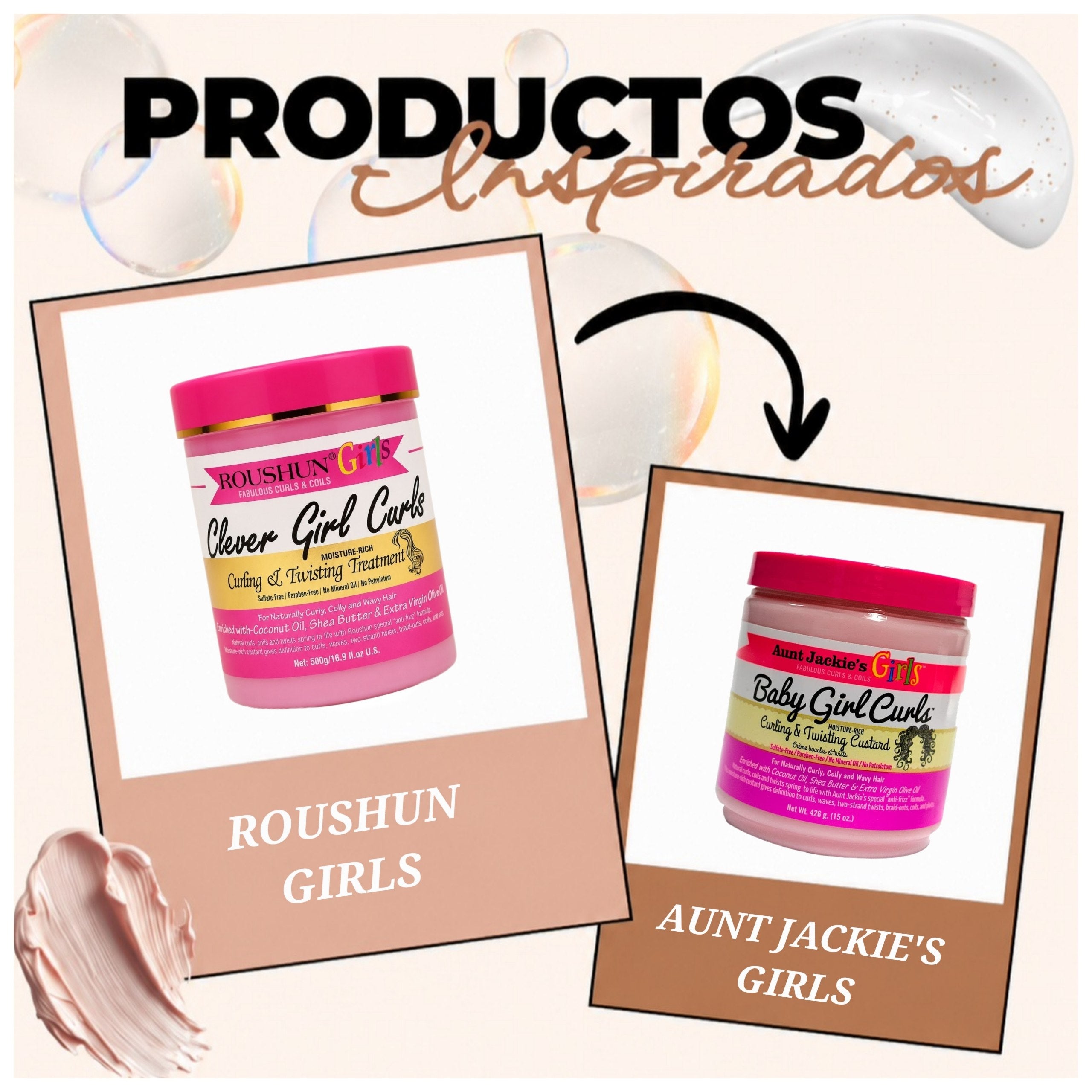 TRATAMIENTO CAPILAR REALZAR Y DEFINIR LA BELLEZA NATURAL DEL CABELLO RIZADO, ONDULADO O CON TEXTURA ROUSHUN GIRLS CLEVER 500GM