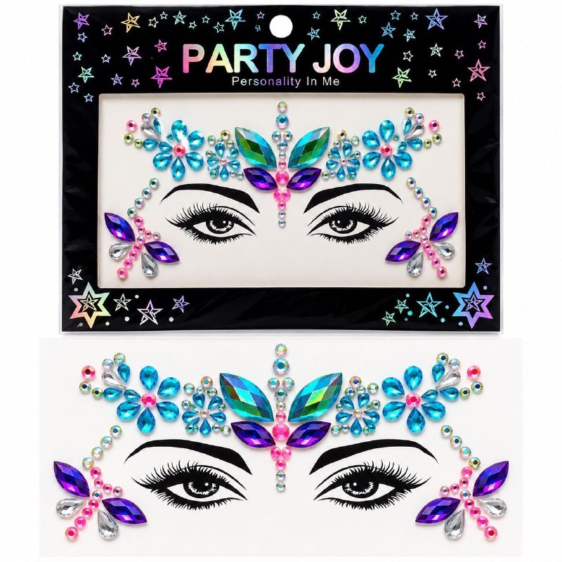 SET DE JOYAS DECORATIVAS ADHESIVAS PARA ROSTRO Y CUERPO PARTY JOY