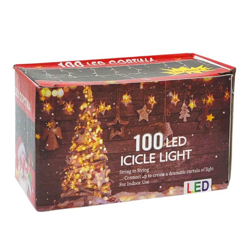 LUCES DECORATIVAS NAVIDEÑAS 100 LUCES LED DE LUZ MULTICOLOR 13X7X8CM