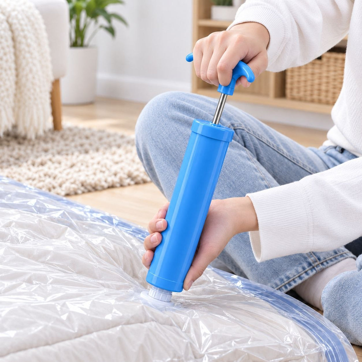 BOMBA DE AIRE MANUAL PARA BOLSAS DE ALMACENAMIENTO AL VACÍO KMT STYLE 25CM