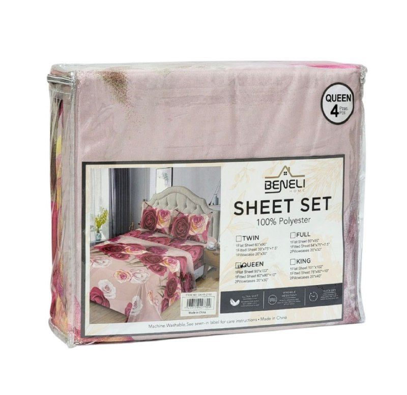 JUEGO DE CAMA ELEGANTE QUEEN 4PCS BENELI HOME