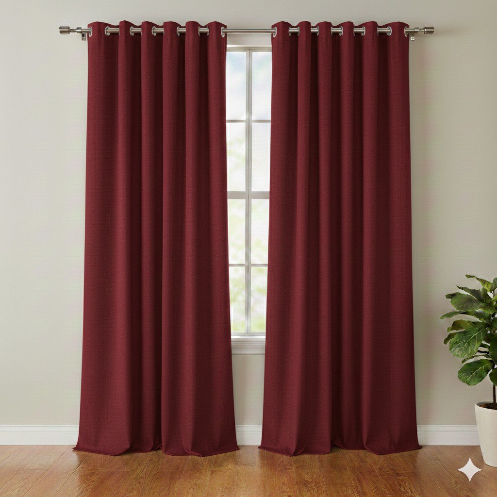 CORTINA BLACKOUT COLOR ROJO CON OJALES DE METAL 1 PANEL HPC POLO 132X228CM