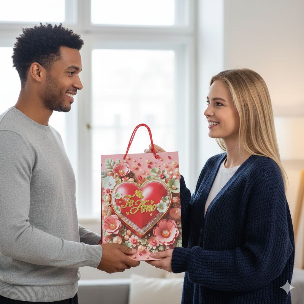 BOLSA DE REGALO DE SAN VALENTIN GRANDE 30X40X12CM