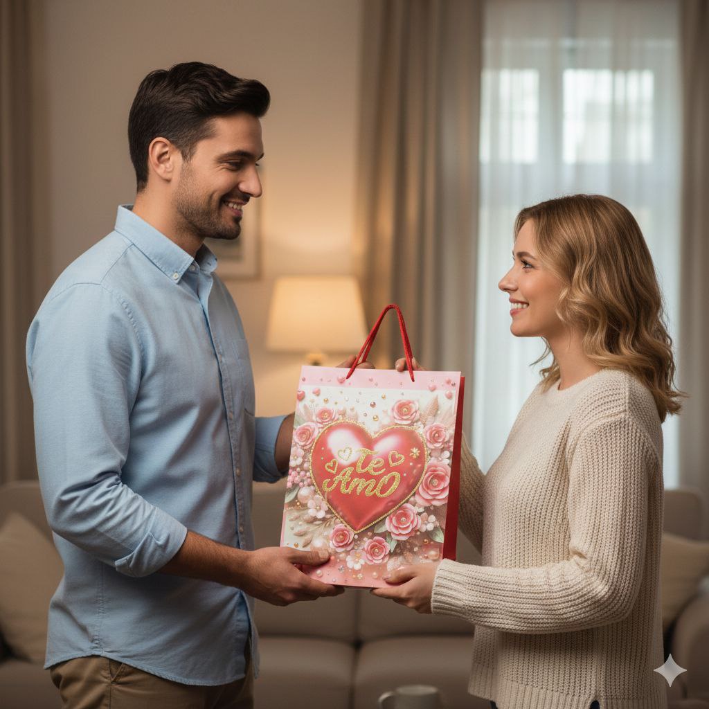 BOLSA DE REGALO DE SAN VALENTIN GRANDE 30X40X12CM
