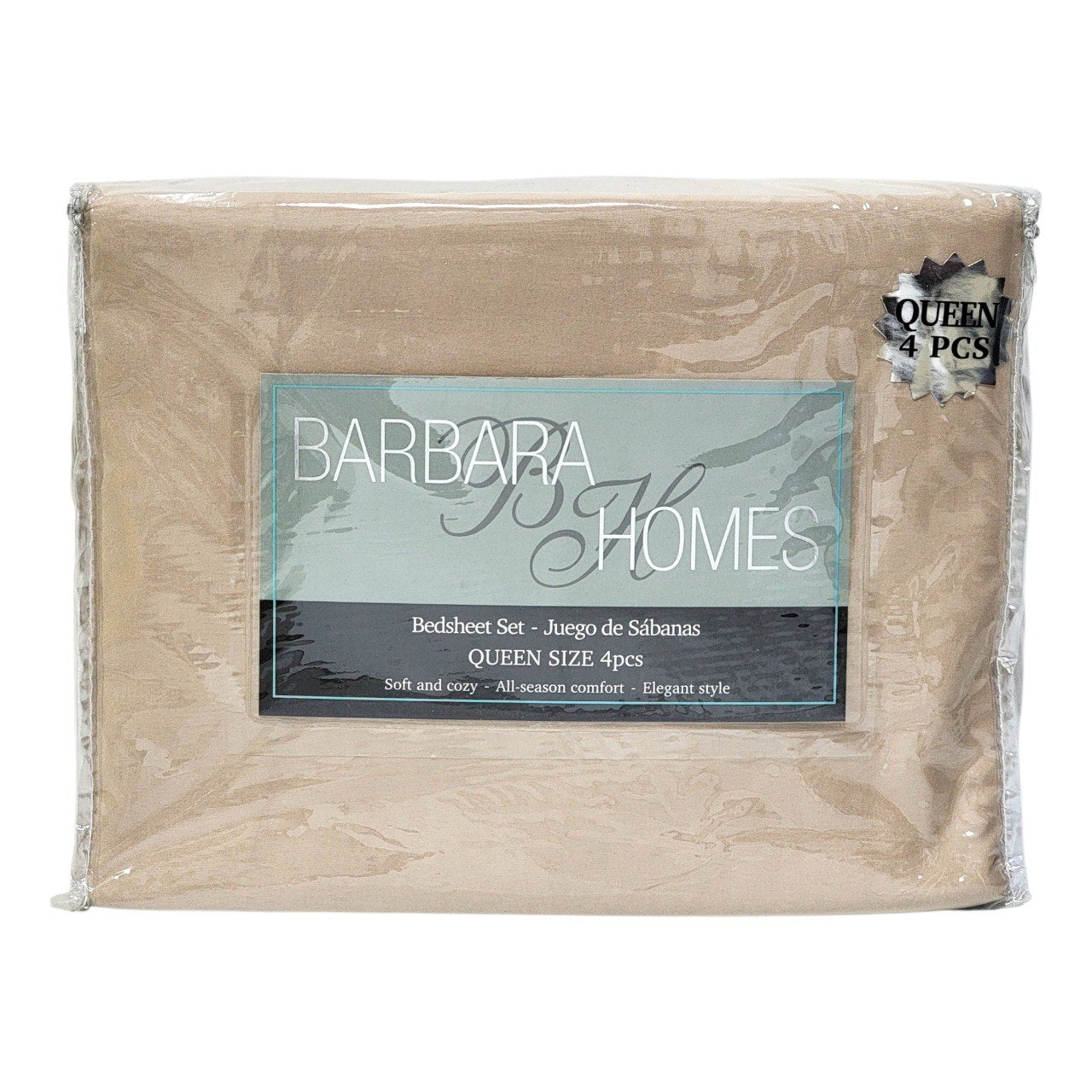 JUEGO DE SÁBANAS TAMAÑO QUEEN 4PCS BARBARA HOMES