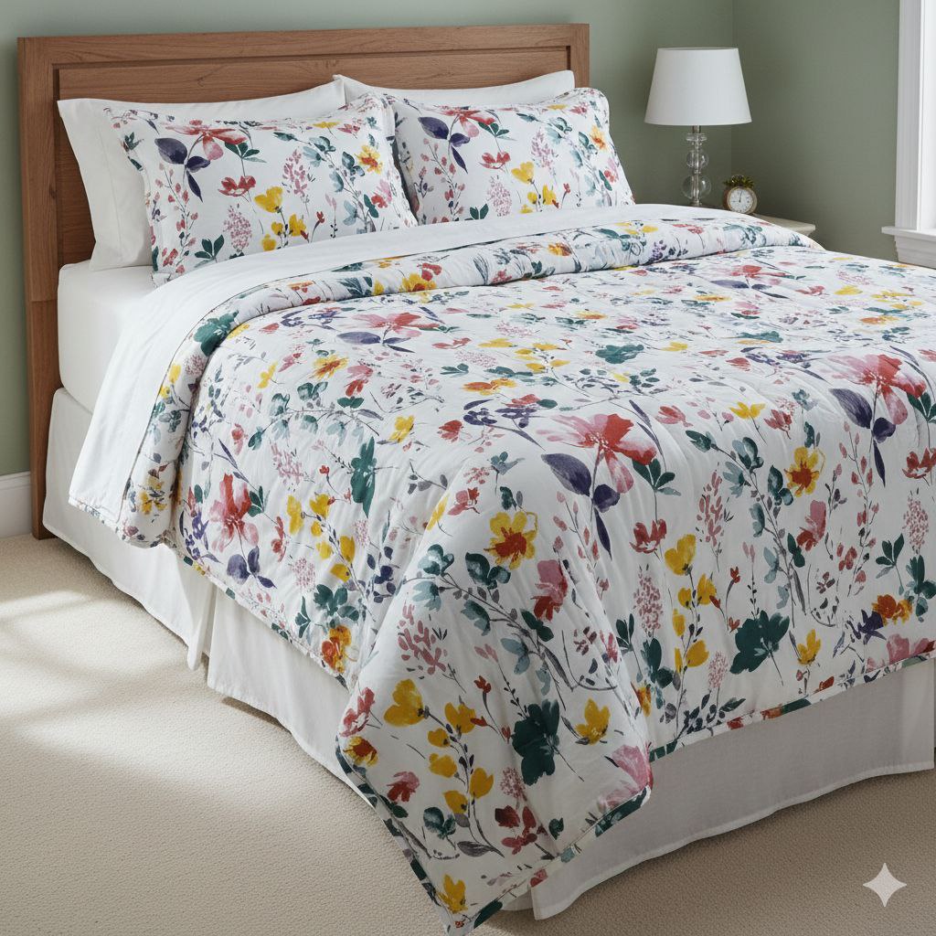 JUEGO DE SABANAS CON EDREDON QUEEN BARBARA HOME 5PCS
