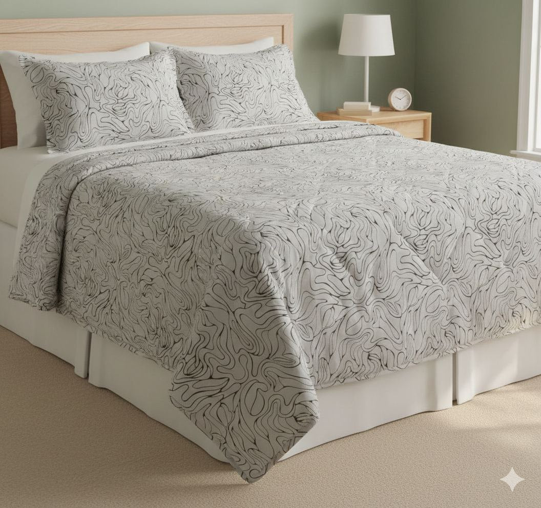 JUEGO DE SABANAS CON EDREDON QUEEN BARBARA HOME 5PCS
